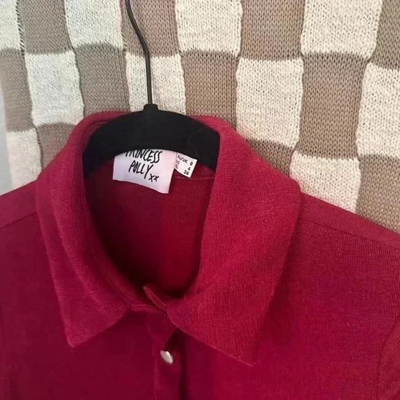 PRINCESS POLLY COLLARED TOP SIZE 4 - Picture 3 of 4